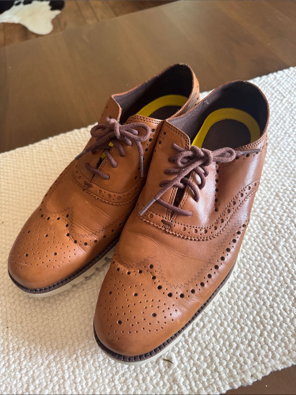 Cole Haan Tan Leather Wingtip Oxfords